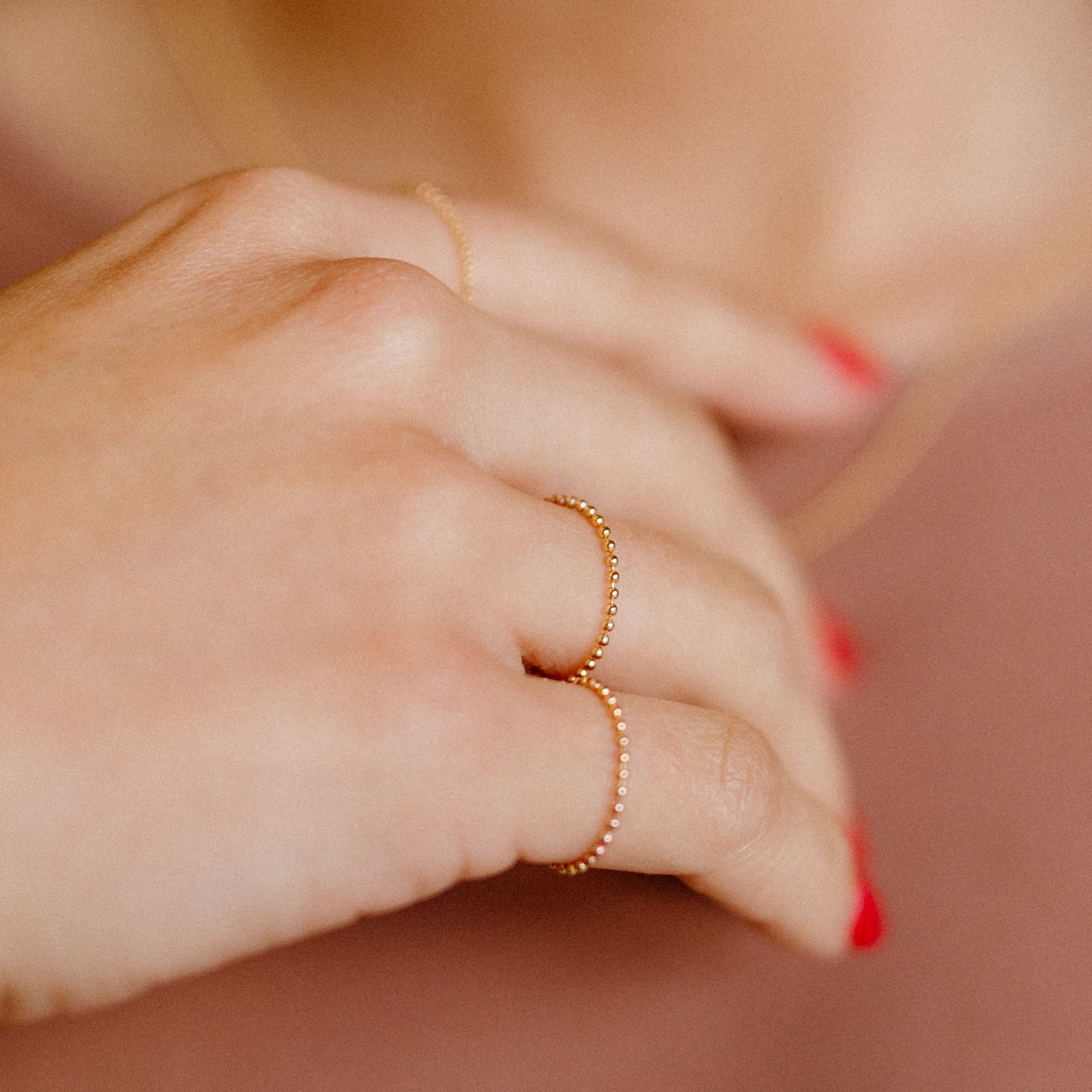 Ditto Tiny Ball Chain Stacking Rings - Favor Jewelry