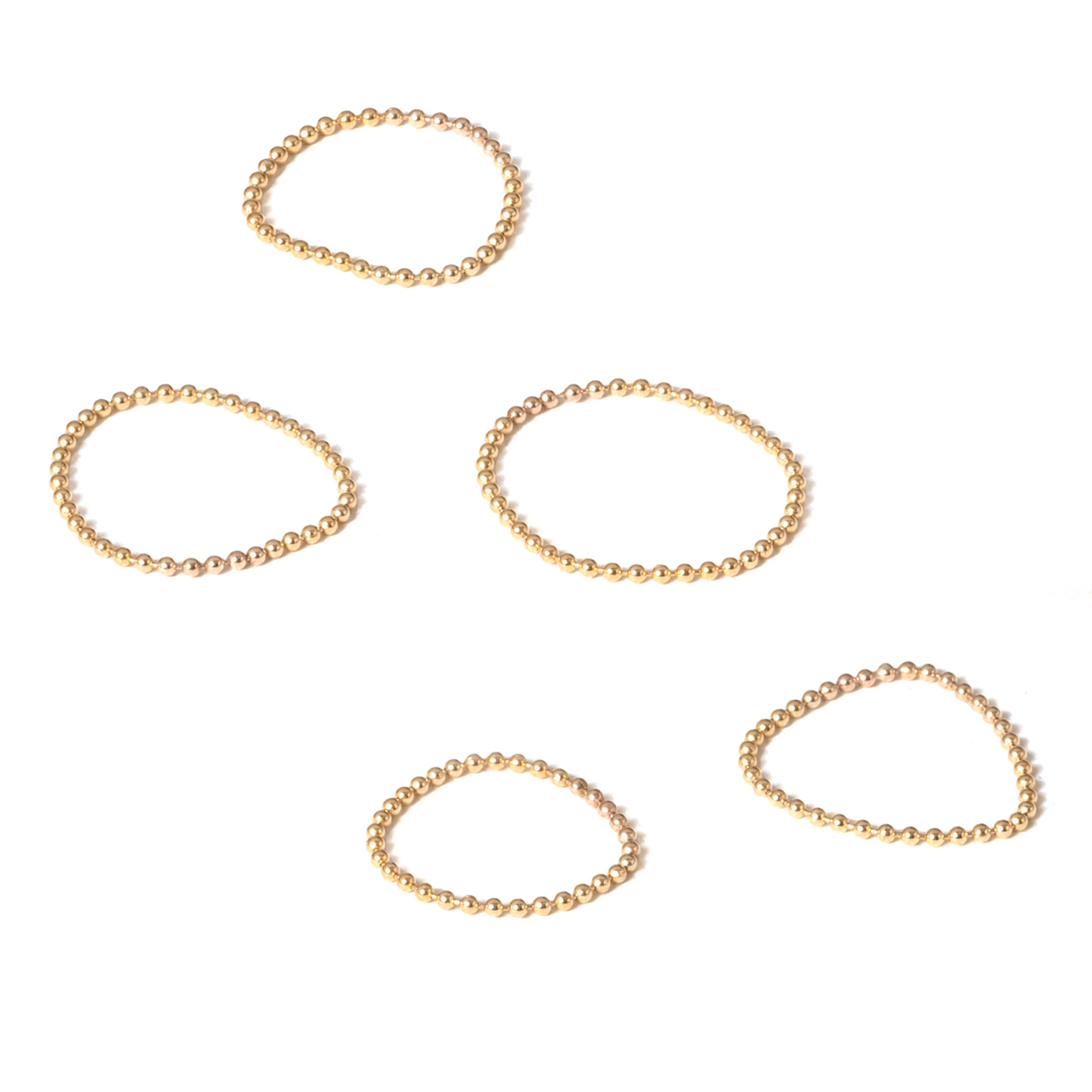 Ditto Tiny Ball Chain Stacking Rings - Favor Jewelry