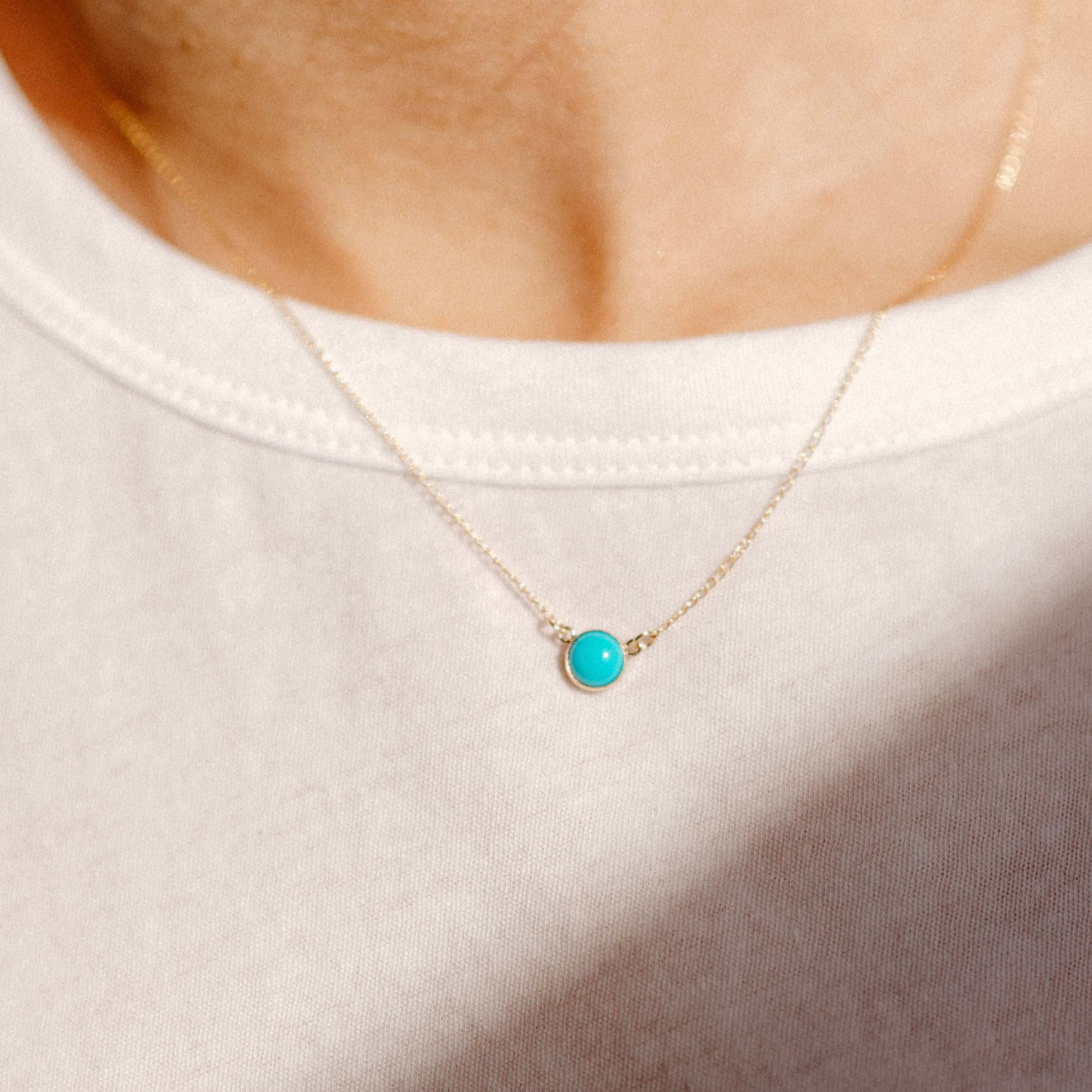 Ethically Sourced Turquoise Gemstone Necklace Sterling Silver - Favor Jewelry