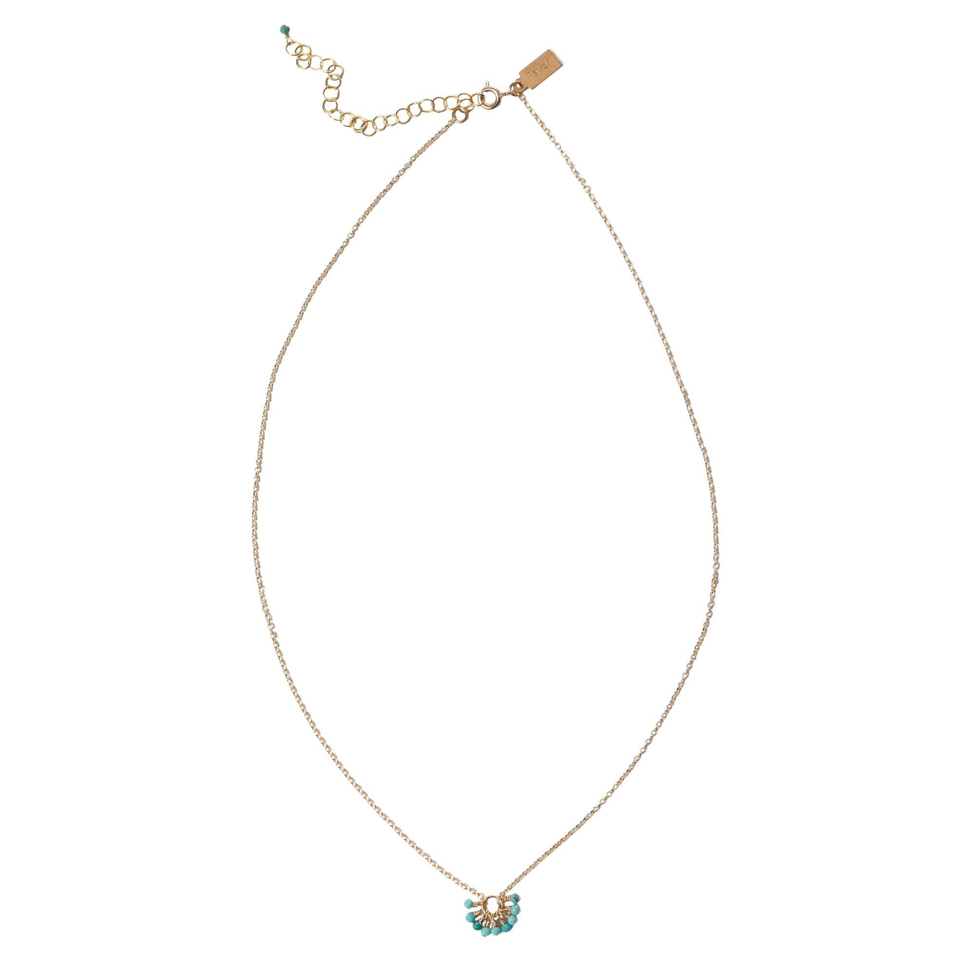 Tiny Turquoise Gemstone Cluster Necklace 14k Gold Fill - Favor Jewelry