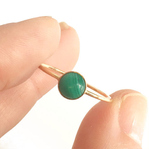 Malachite Gumdrop Ring - Favor Jewelry