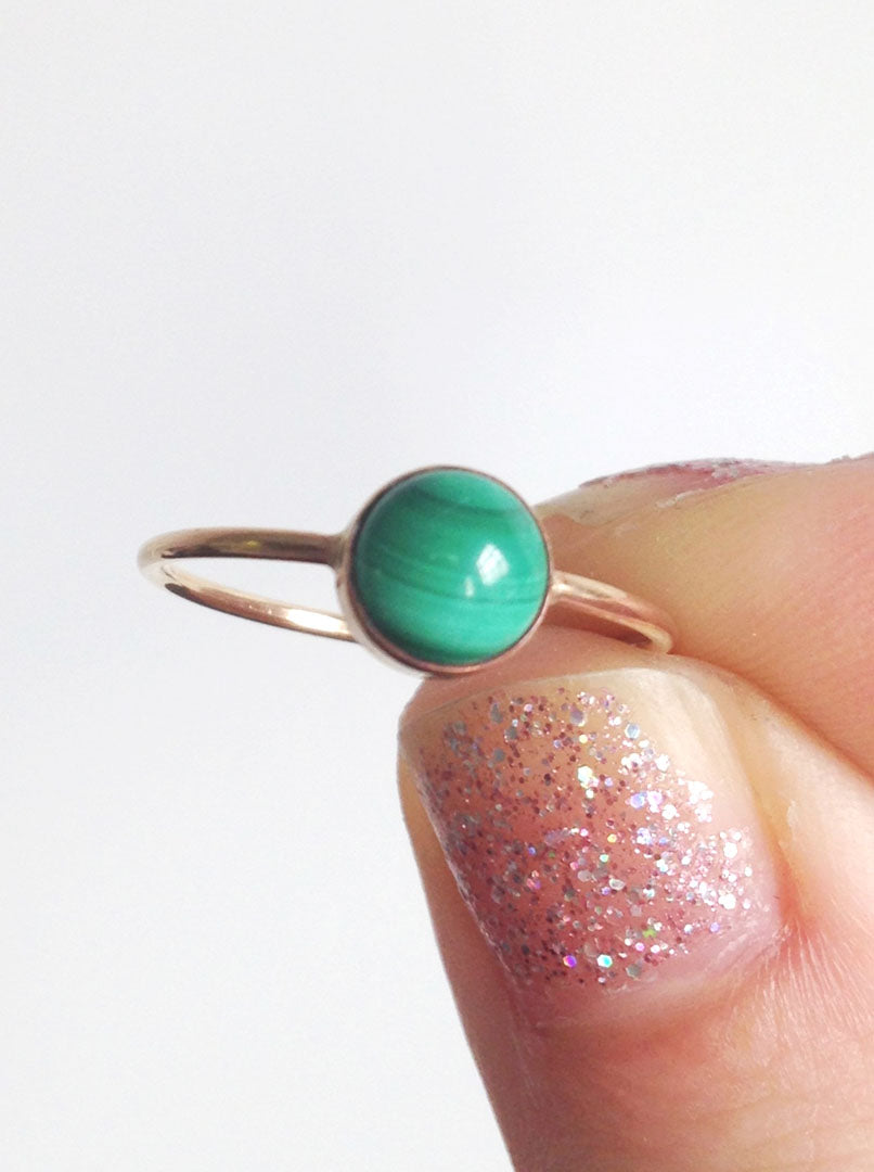 Malachite Gumdrop Ring - Favor Jewelry