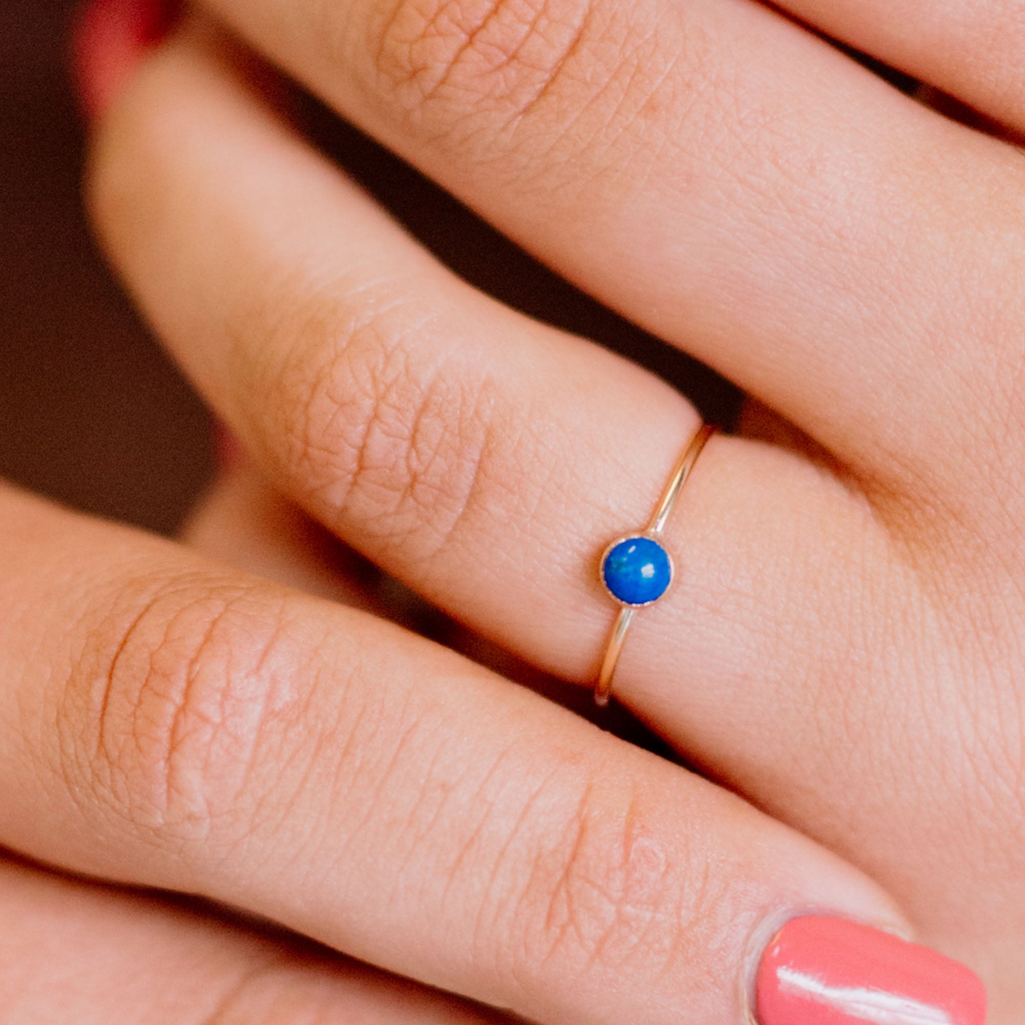 Blue Lapis Circa Stacking Ring - Favor Jewelry