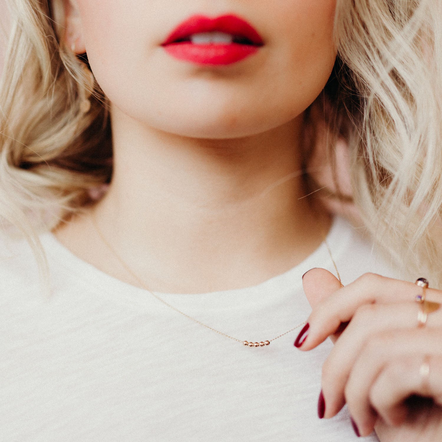 Minimal Floating Bead Abacus Necklace - Favor Jewelry