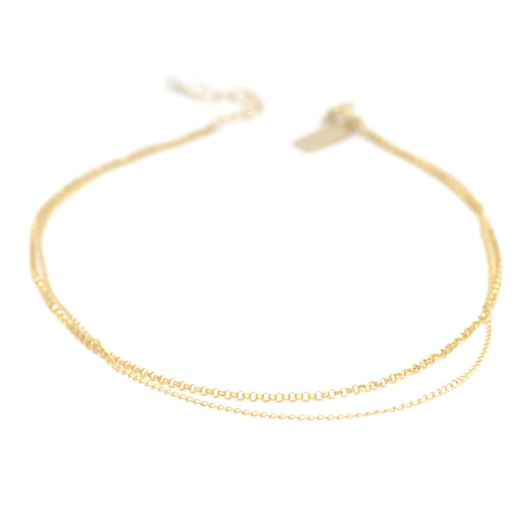 Double Chain Drape Anklet - Favor Jewelry