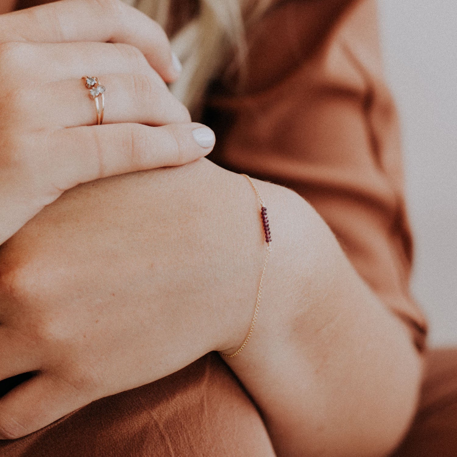 Tiny Garnet Bracelet - Favor Jewelry