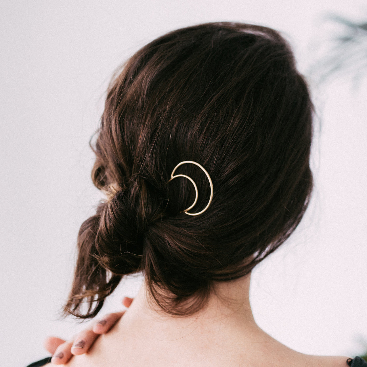 Brass Crescent Hair Pin