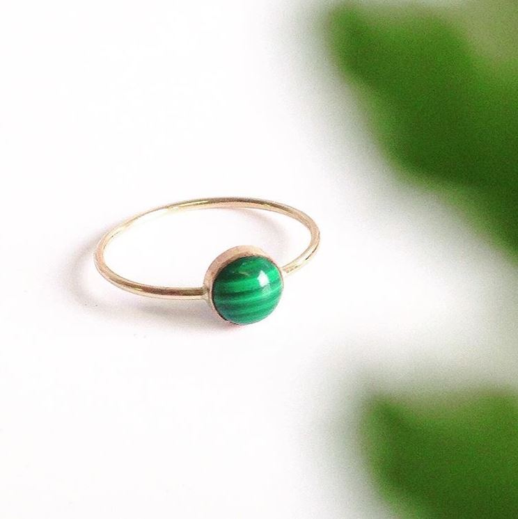 Malachite Gumdrop Ring - Favor Jewelry