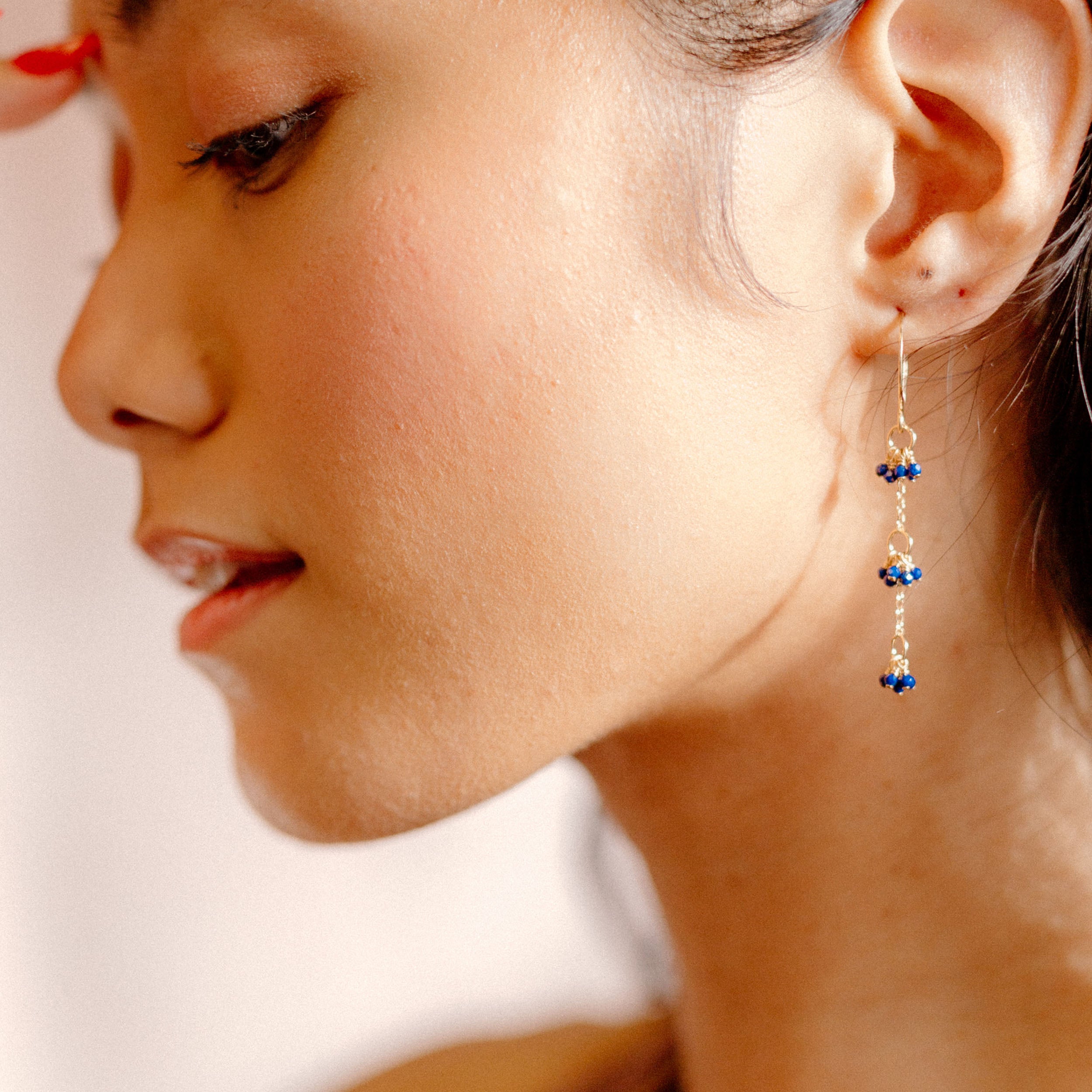 Lapis Gemstone Mimic Earrings - Favor Jewelry