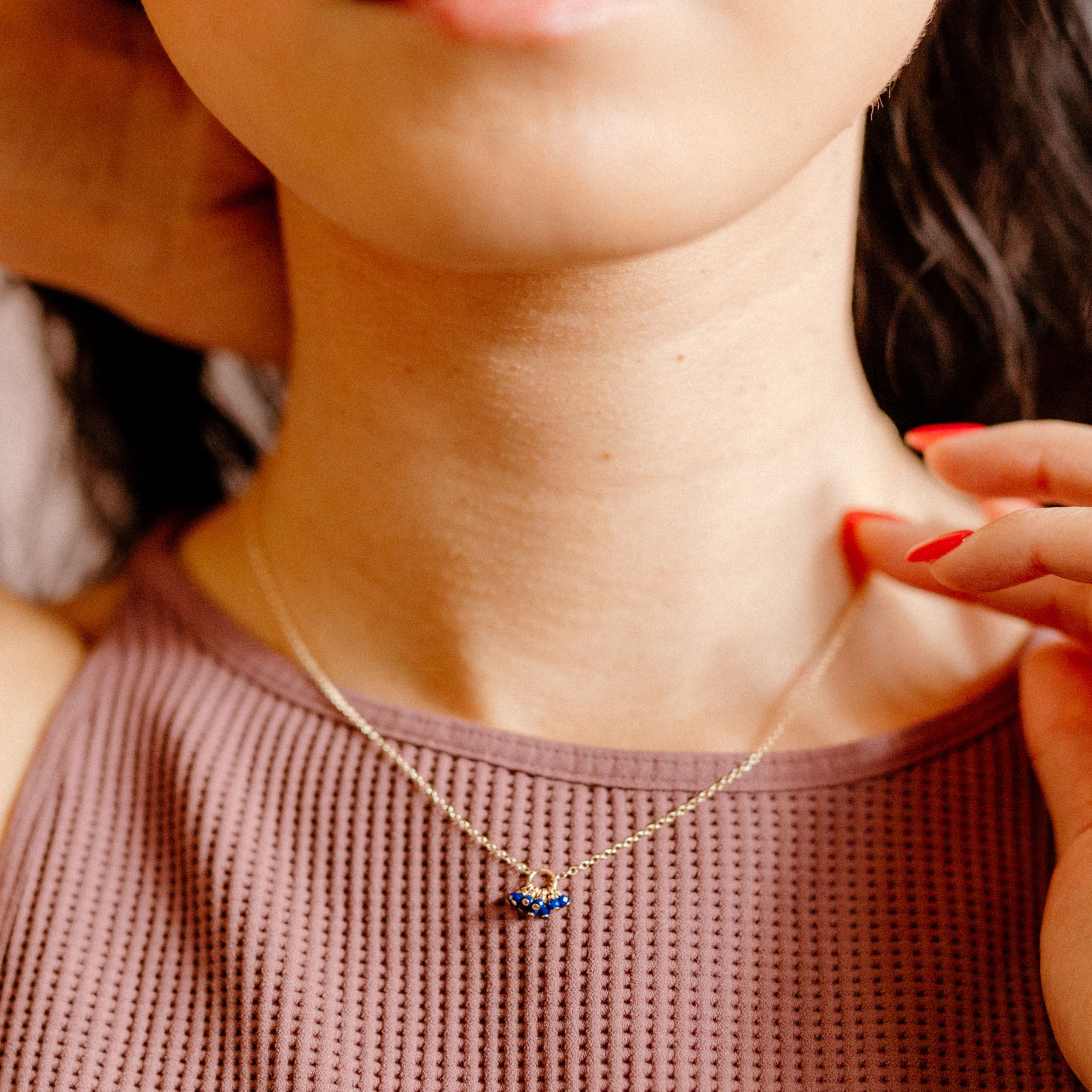 Lapis Gemstone Token Necklace - Favor Jewelry