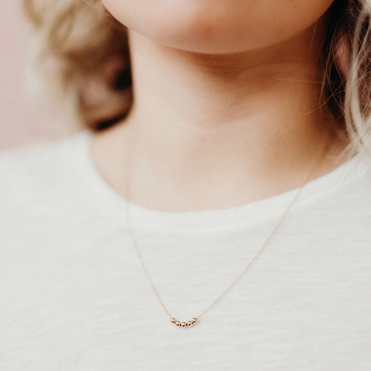 Minimal Floating Bead Abacus Necklace - Favor Jewelry