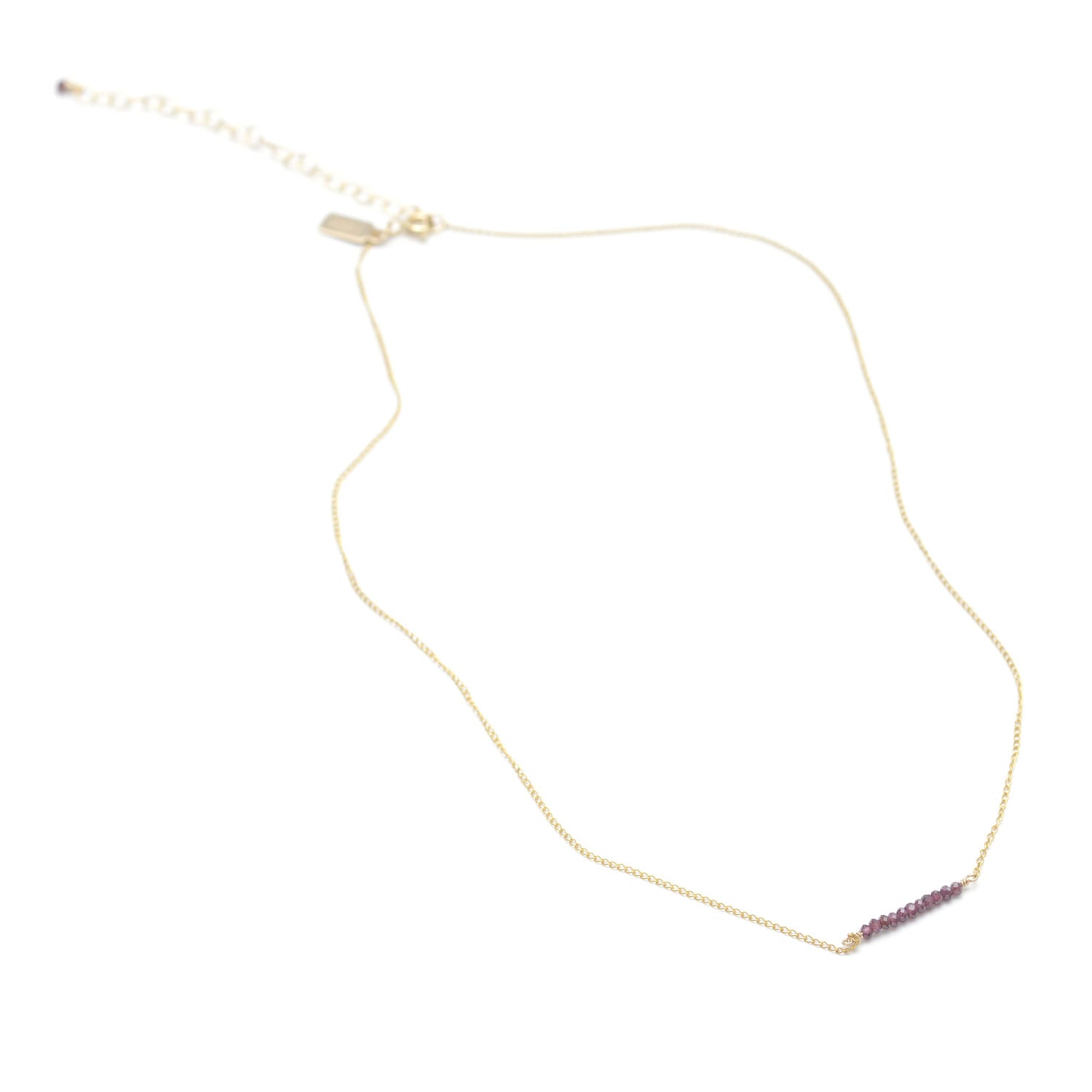 Tiny Garnet Ellipsis Layering Necklace - Favor Jewelry