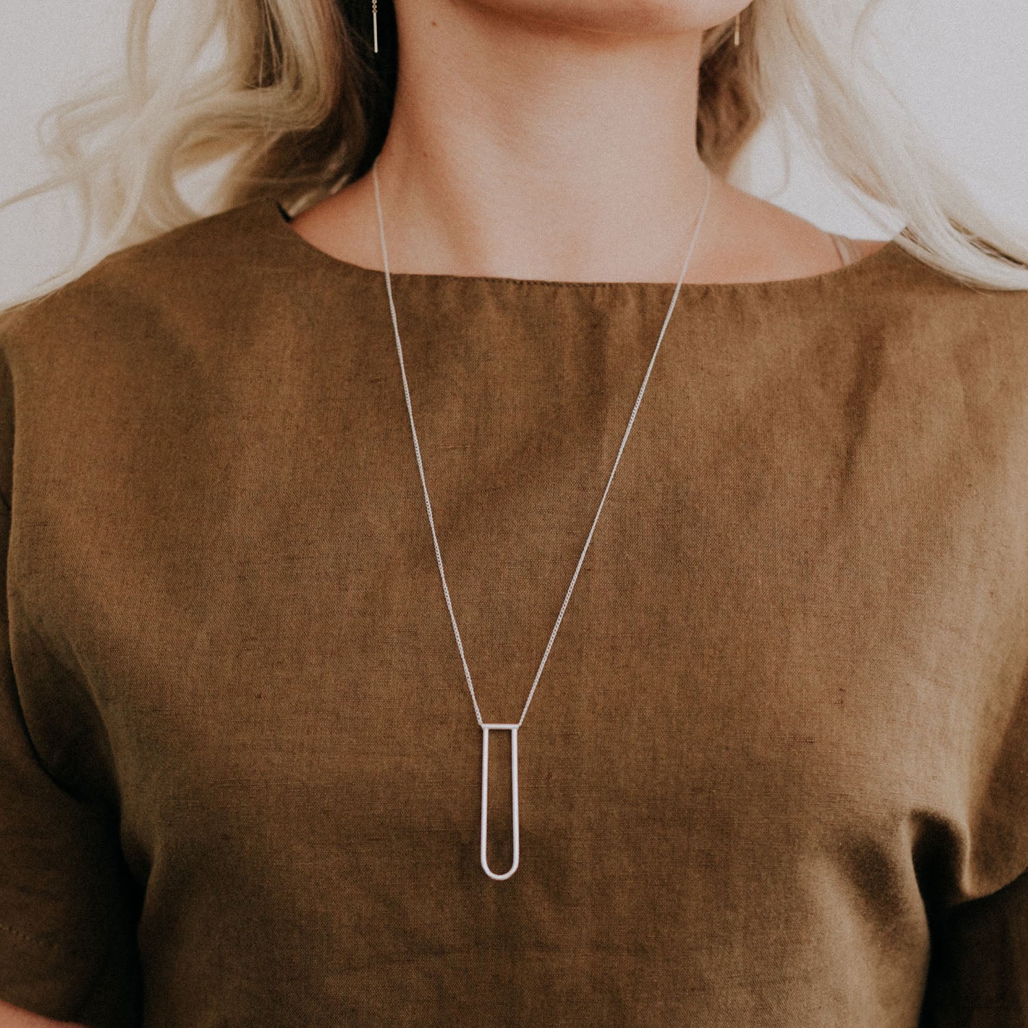 Long, Modern Umbra Necklace - Favor Jewelry