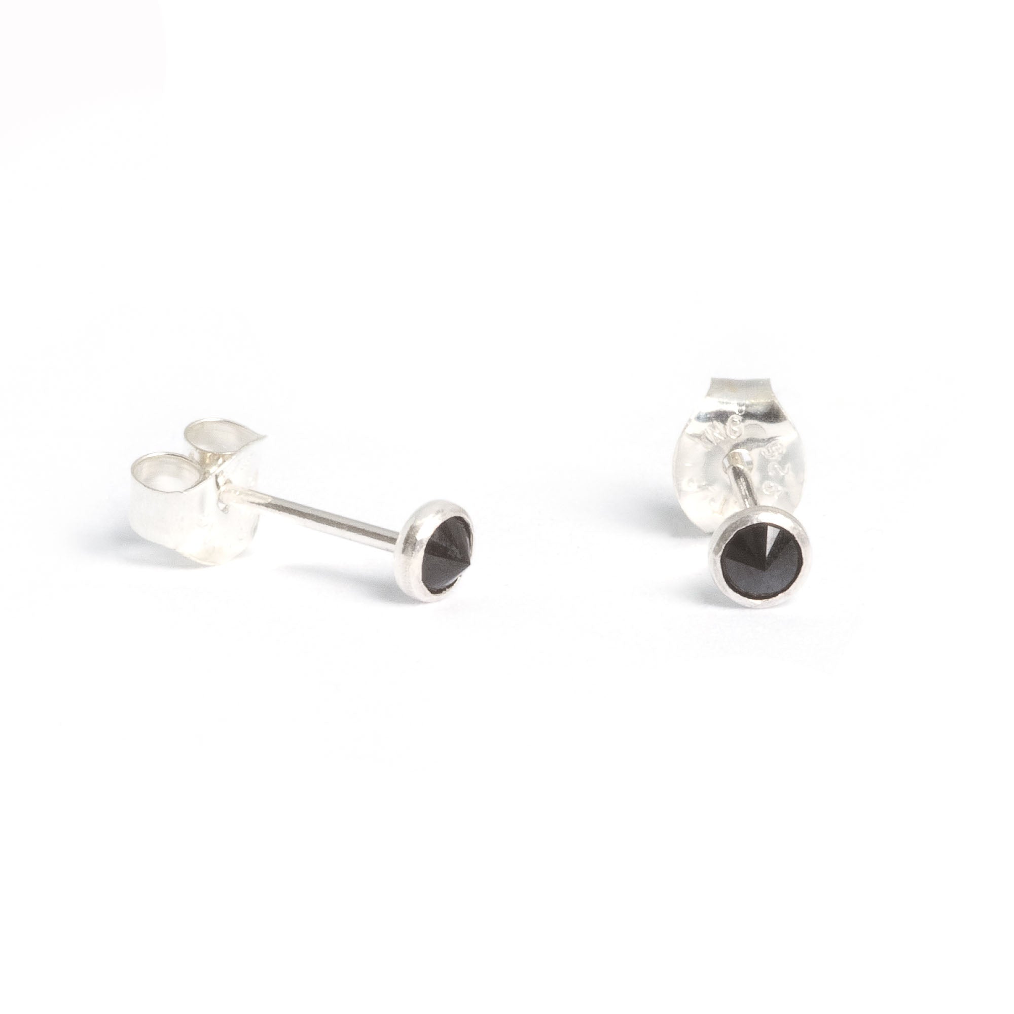 Tiny Black Spike Post Earrings - Favor Jewelry