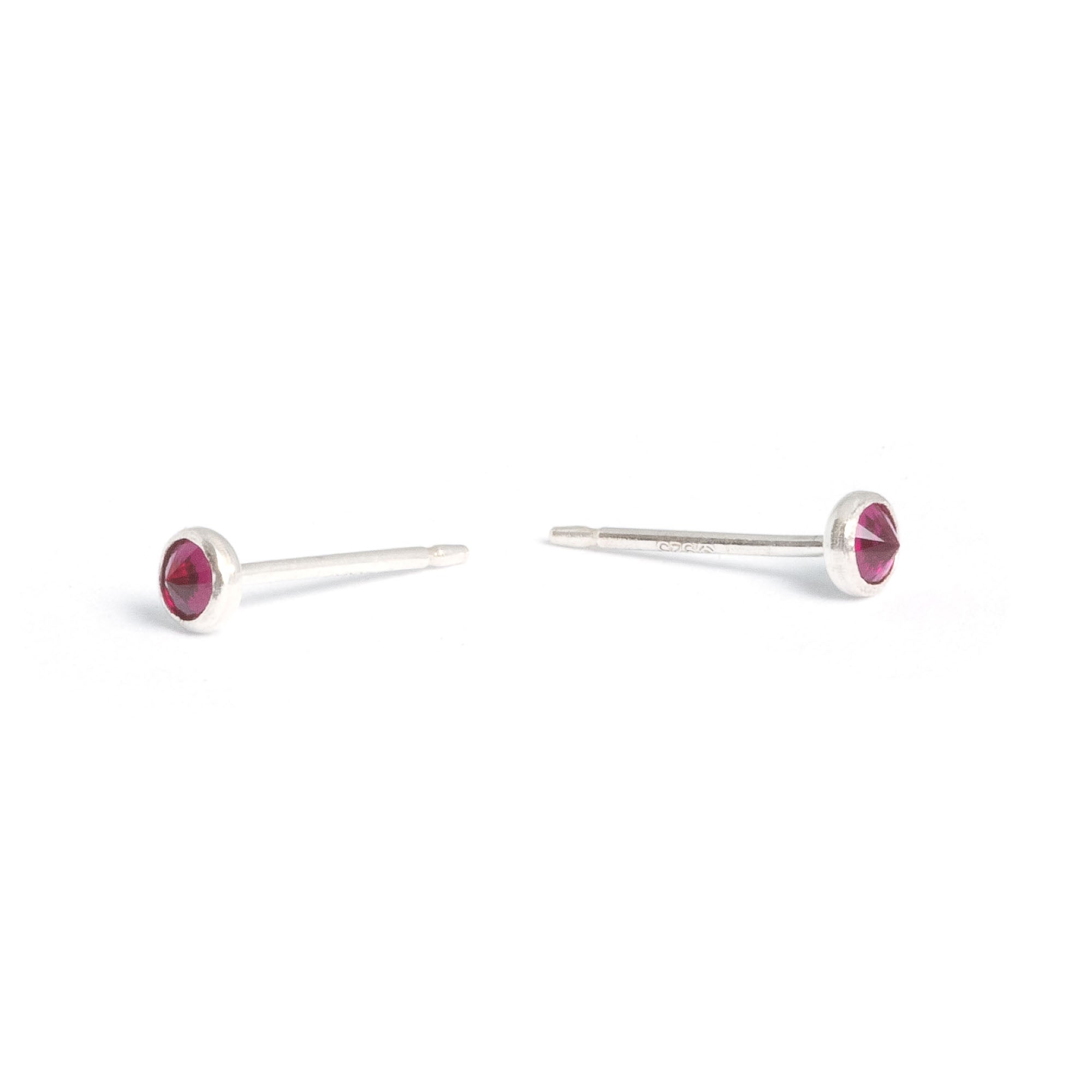 Tiny Garnet Spike Posts - Favor Jewelry