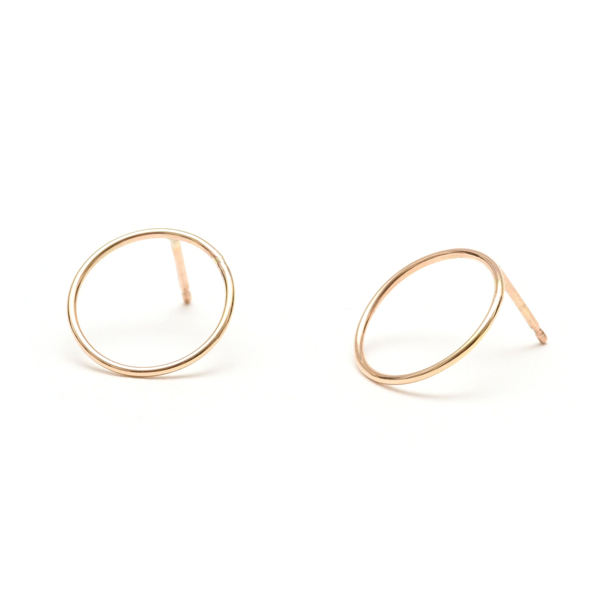 Larger Trace Open Circle Post Earrings - Favor Jewelry