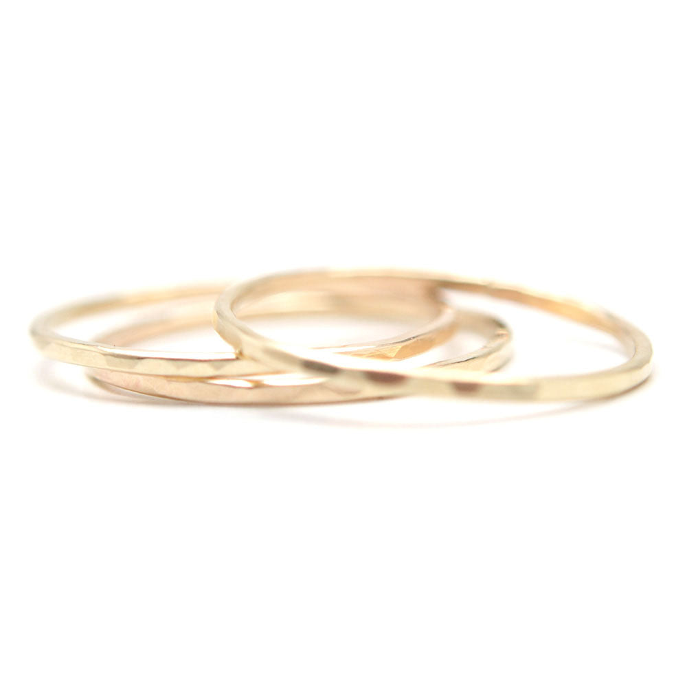 Hammered Slim Stacking Ring - Favor Jewelry