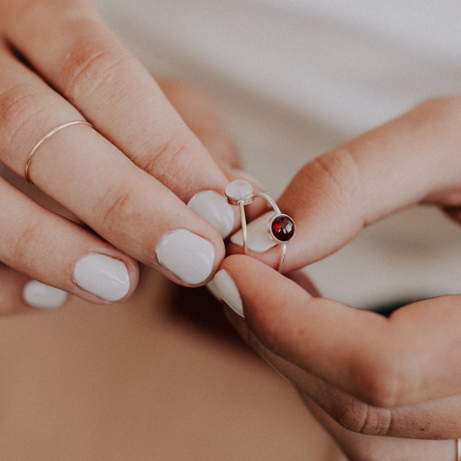 Garnet Gemstone Gumdrop Ring - Favor Jewelry