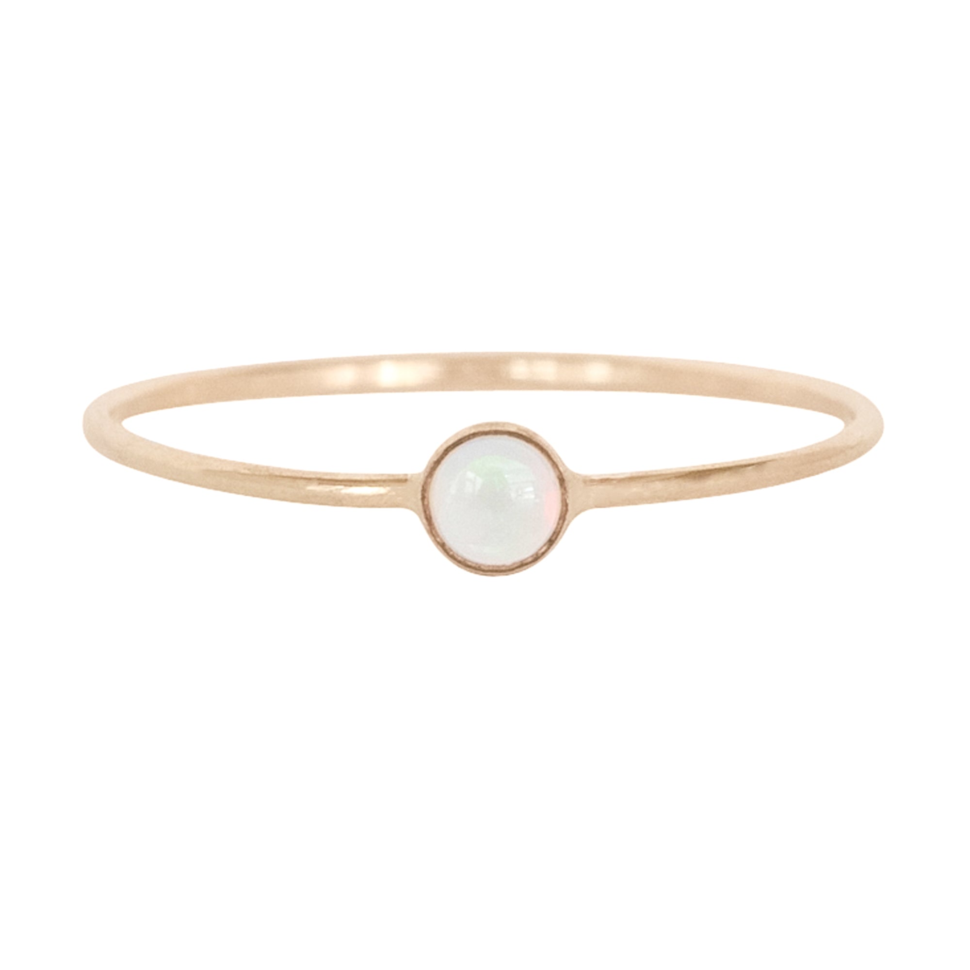 Tiny Opal Micro Dot Stacking Ring - Favor Jewelry