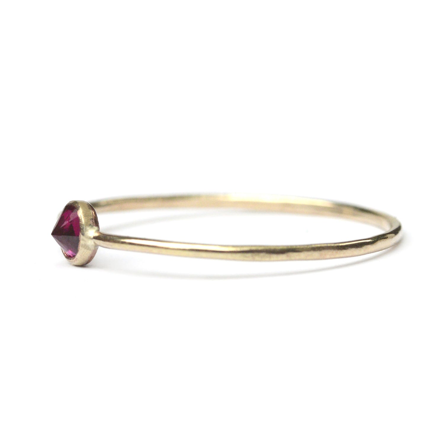 Tiny Garnet Spike Stacking Ring - Favor Jewelry