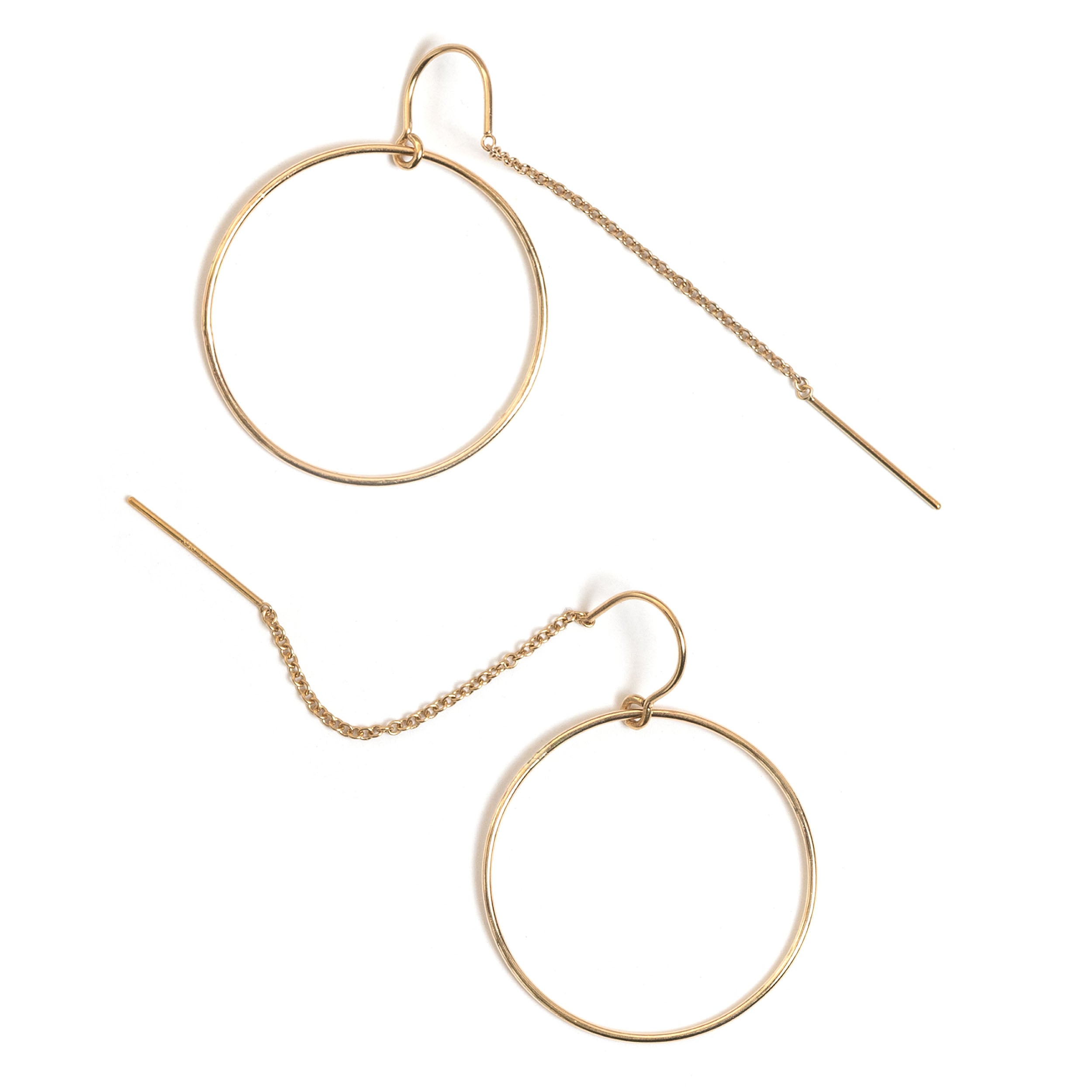 Trace Open Circle Ear Thread Earrings - Favor Jewelry