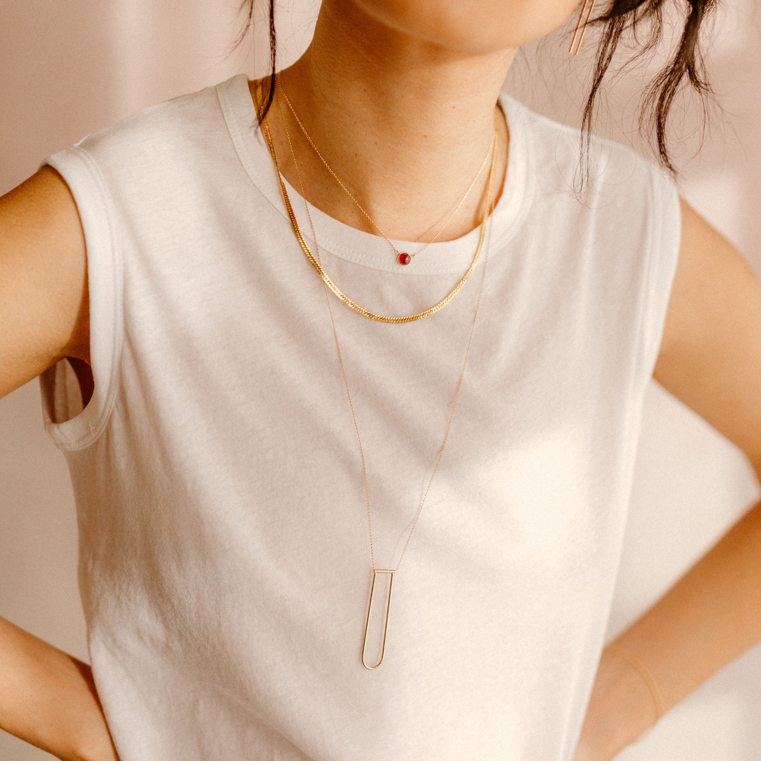 Long, Modern Umbra Necklace - Favor Jewelry