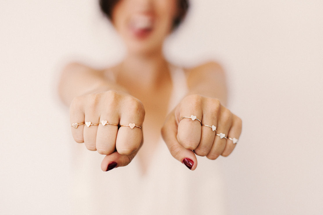 Tiny Heart Stacking Ring