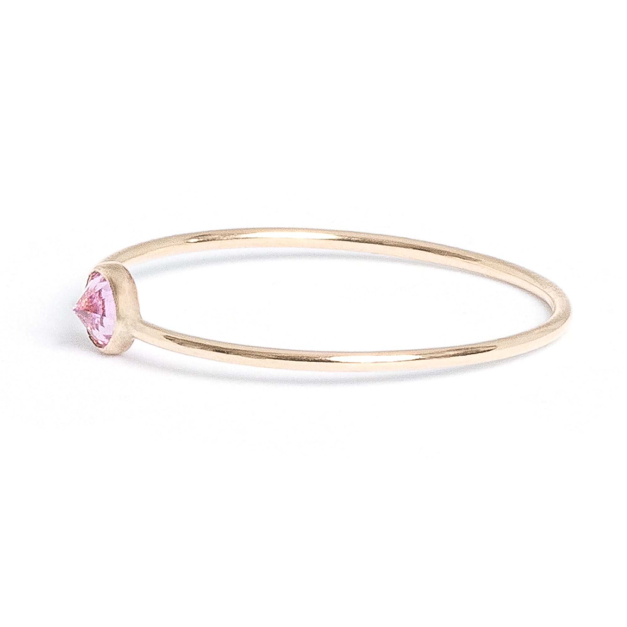 Tiny Spike Pink Gemstone Stacking Ring