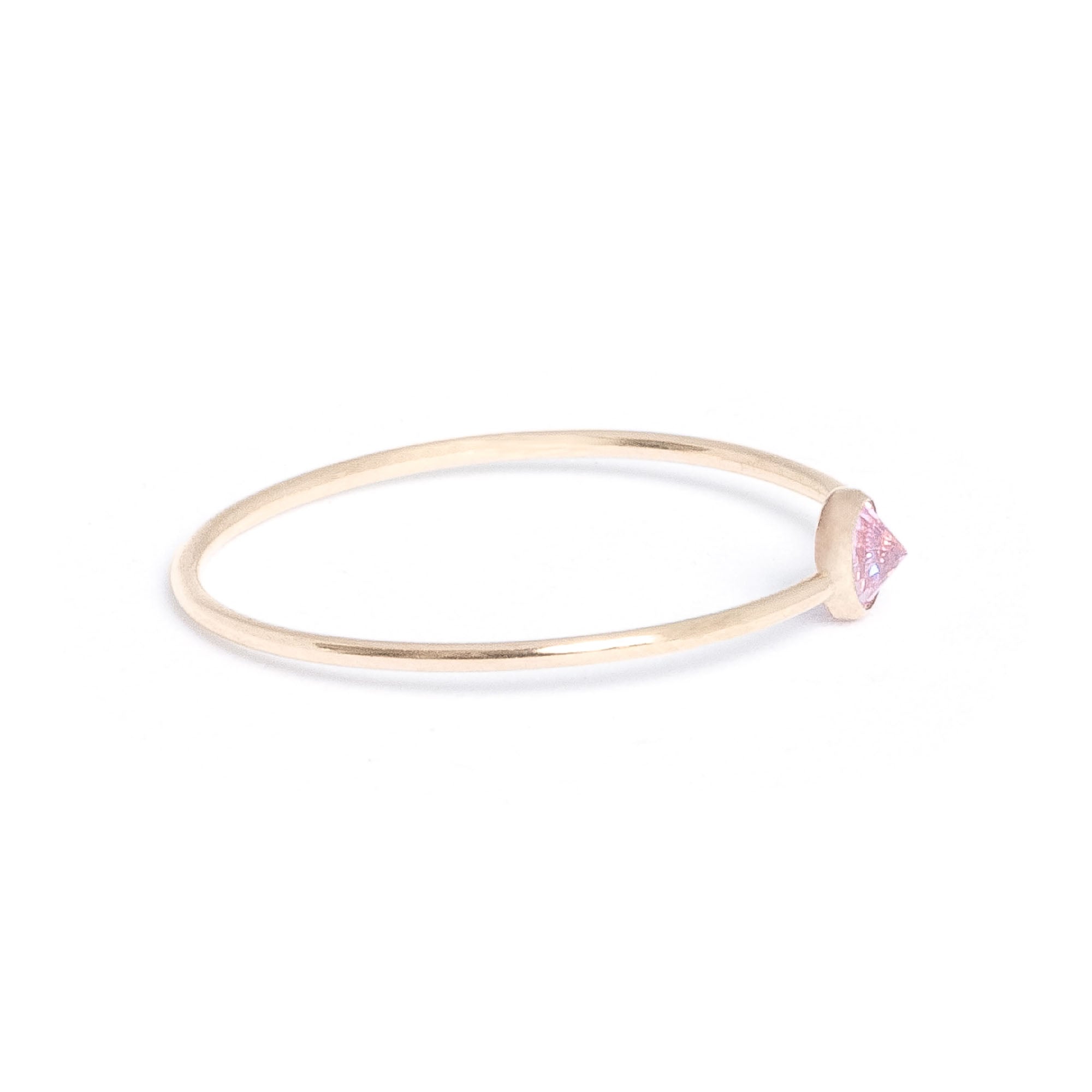 Tiny Spike Pink Gemstone Stacking Ring