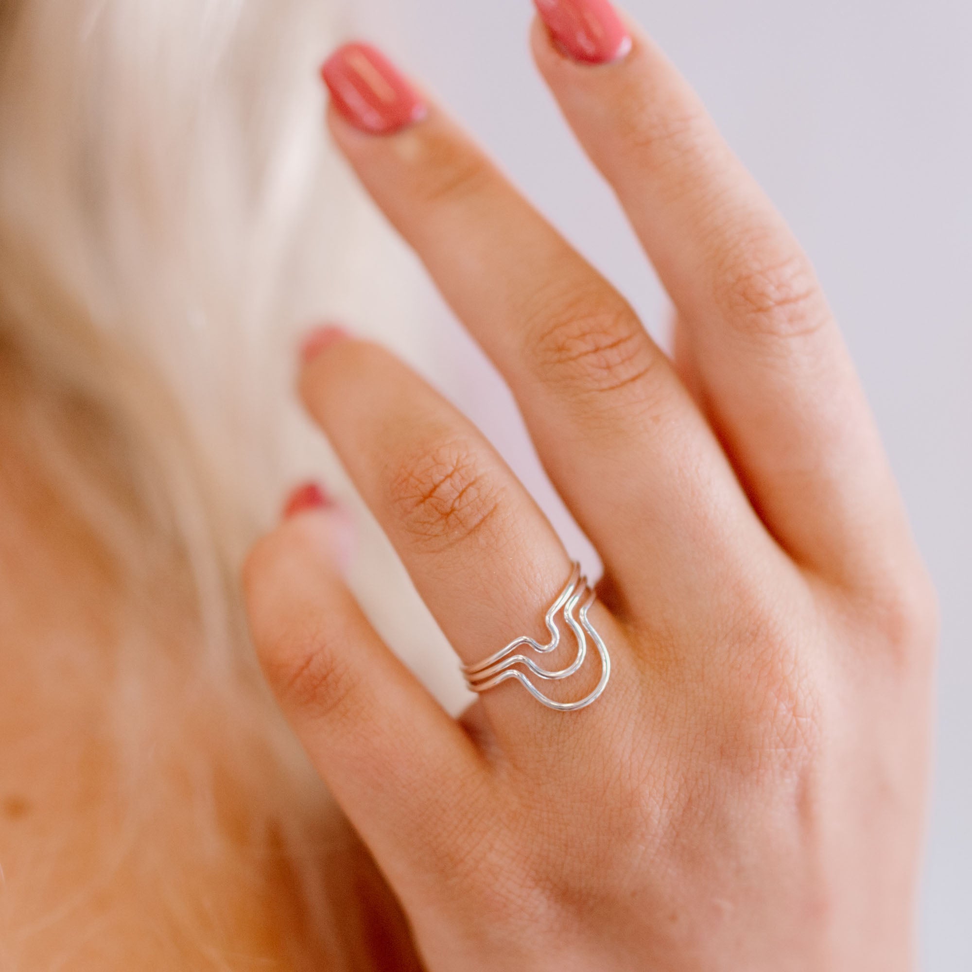 Glyph Curves Trio Stacking Ring Set