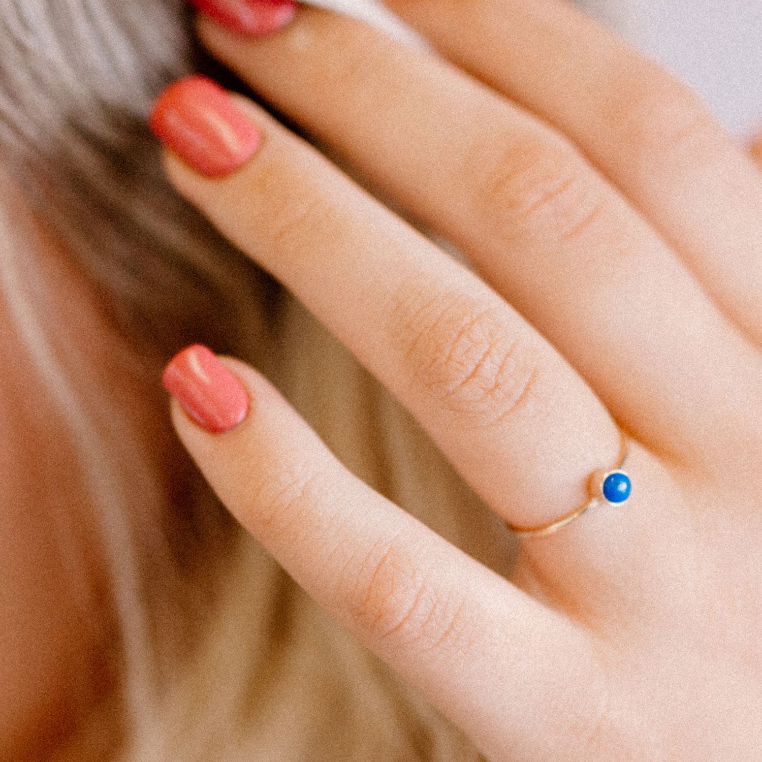 Blue Lapis Circa Stacking Ring - Favor Jewelry