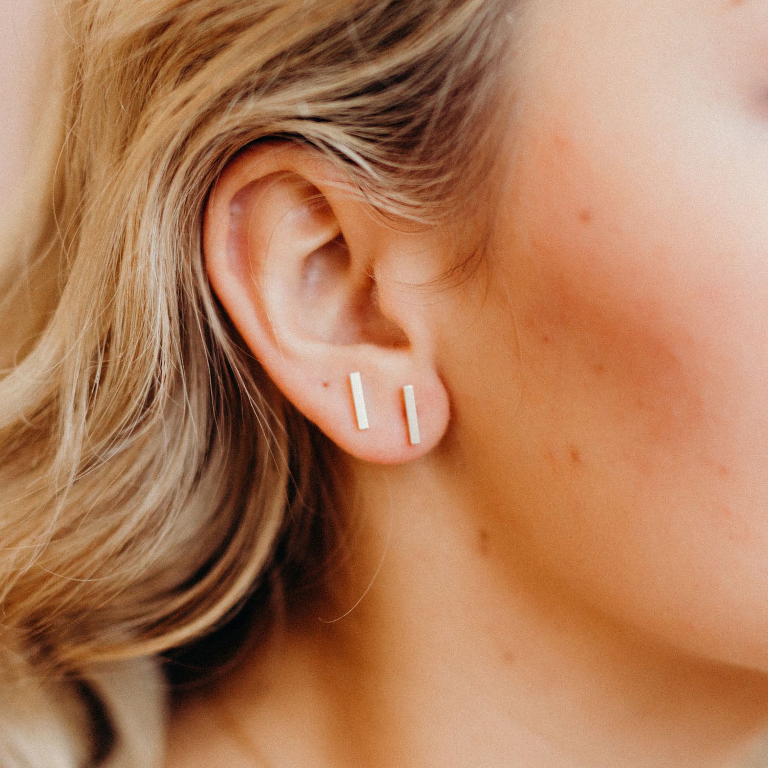 Mini Line Stitch Post Earrings - Favor Jewelry