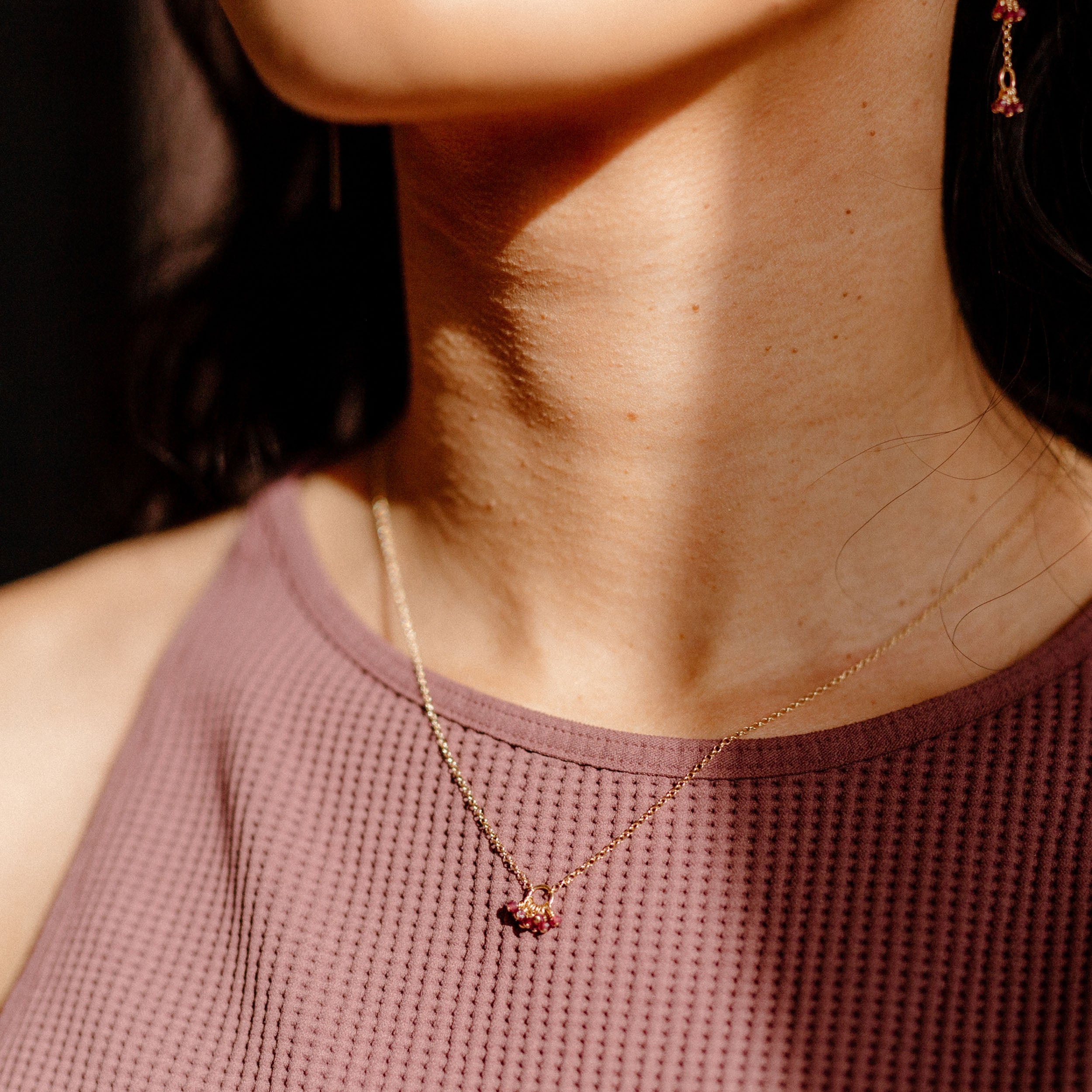 Garnet Gemstone Token Necklace - Favor Jewelry