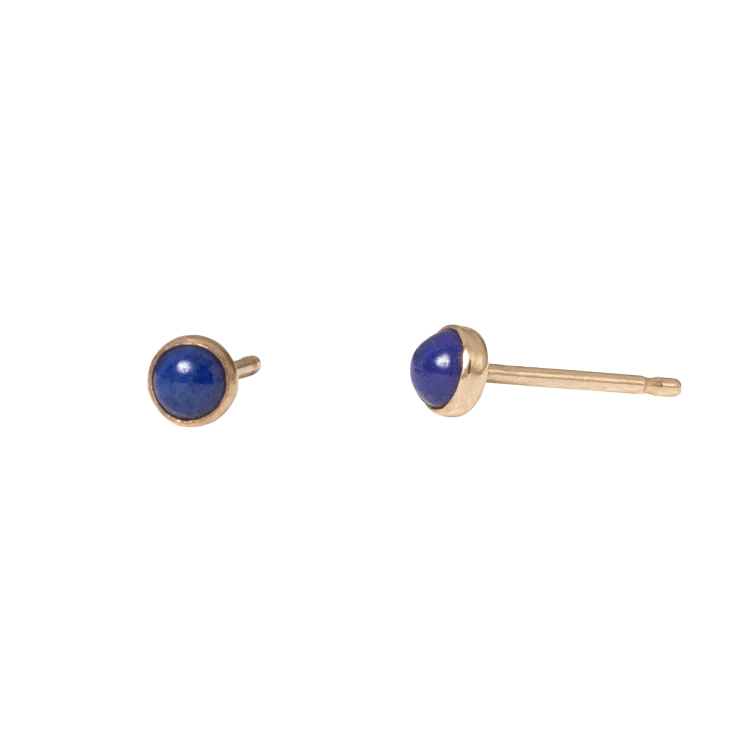 Tiny Lapis Micro Dot Posts - Favor Jewelry