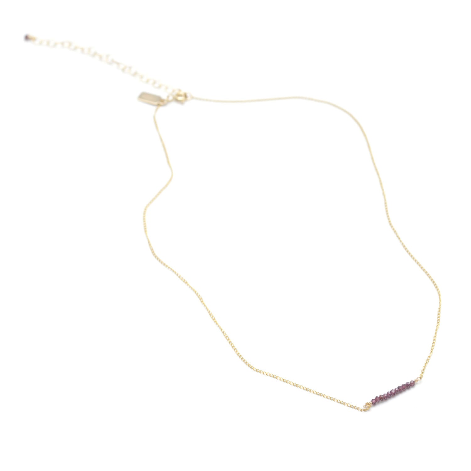 Tiny Garnet Ellipsis Layering Necklace - Favor Jewelry