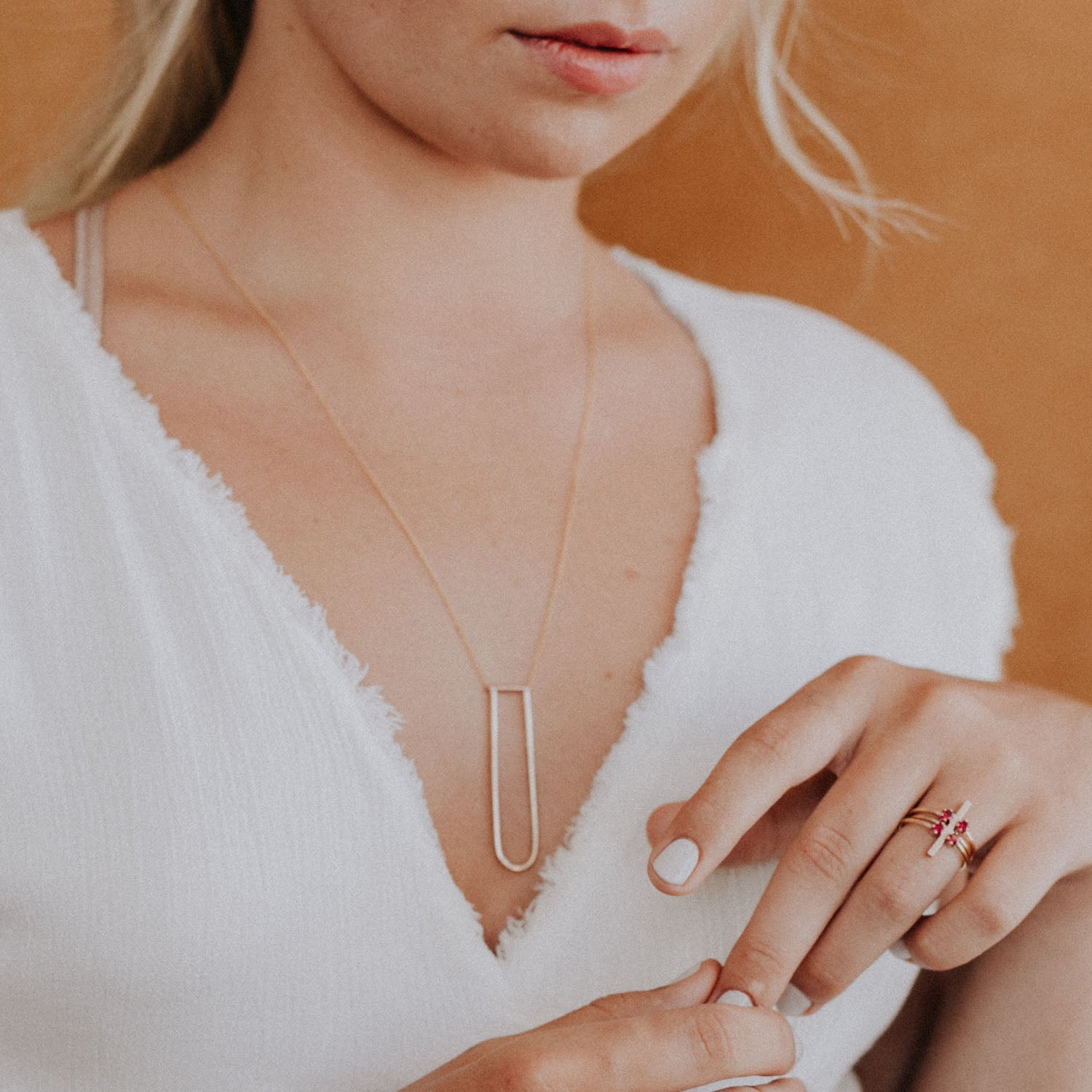 Long, Modern Umbra Necklace - Favor Jewelry