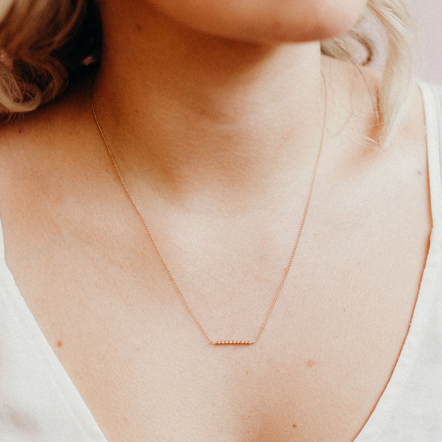 Tiny Metal Ellipsis Layering Necklace - Favor Jewelry